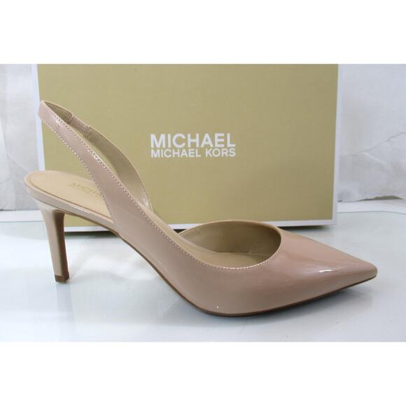 Michael Kors Alina Flex Sling Pump Pointy Toe Patent Leather Light Blush Size 9 - Picture 1 of 7